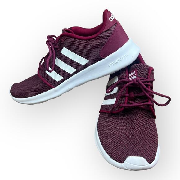 Adidas Cloudfoam QT Racer Running Women's Shoes - Maroon/White - Picture 14 of 16